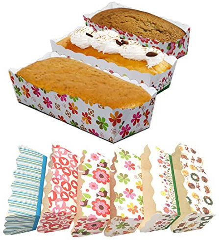 Lsydgn Set da 100 Pezzi Mini Stampi USA e Getta - Pirofila di Carta Rettangolare per Torta - Bell'aspetto e Aspetto Forte, Colore+Stile Casuale