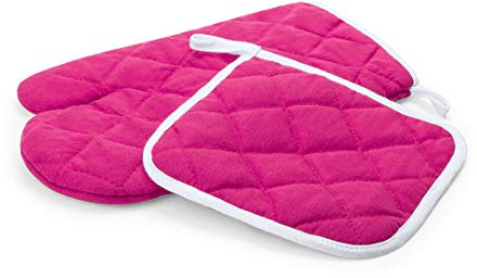 Set de Cocina con Manopla y Agarrador para Ollas Calientes, Sacar Bandejas del Horno, Agarraderas Resistentes al Calor, Guantes de Horno