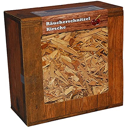 Landree Räucherschnitzel Kirsche WoodCuttings, 3L Box, Familien BBQ-Holzhof aus Schleswig-Holstein