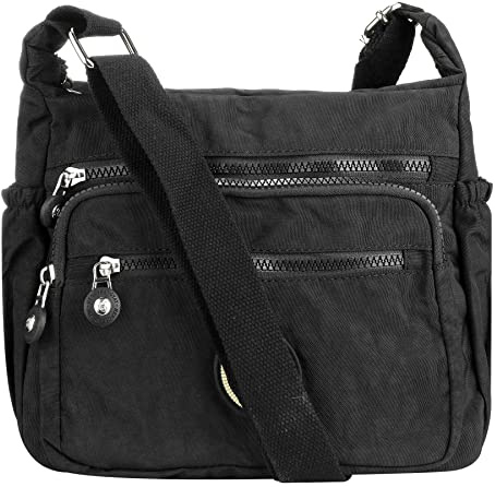 Milky Way Damen Umhängetasche mit mehreren Taschen, Wasserdichte Nylon Mittelgroß Crossbody Bag Handytasche zum Umhängen Umhängetaschen für Mädchen und Damen