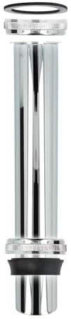 tecuro Tauchrohr Bördelrohr Ø 32 x 200 mm mit 2 x Überwurfmutter und Flach- u. Keildichtung, Messing verchromt