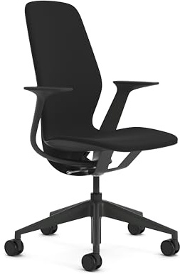 Steelcase SILQ Stuhl mit Amsel/Amsel Rückenlehne und Schwarz Bezug, Klar
