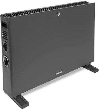 VONROC energiesparende Elektroheizung, Konvektor-Heizung - Elektroheizer, Stromheizung, Standgerät bis 24m2 - Mobiler Heizkörper mit Thermostat, leise, 2 Stufen max 2000W inkl. Turbolüfter