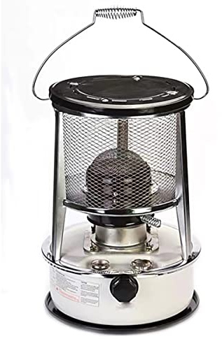 WZSON 9000Btu/H Chauffage D'appoint Petrole, 4.5L Poele A Petrole De Feu Réglable pour Terrasse Accueil Intérieur Extérieur Terrasse De Camping,Blanc