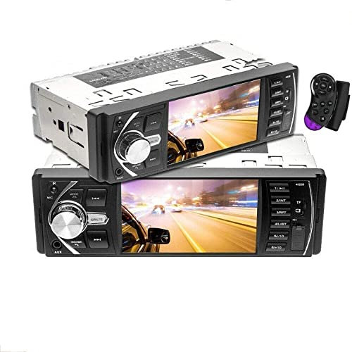 Riloer 4.1 '' Digital Screen Car Radio con cavo, FM Car Bluetooth Stereo Radio con Touch Screen MP5 Player Voice Navigation Broadcast, con ISO Universal Plug