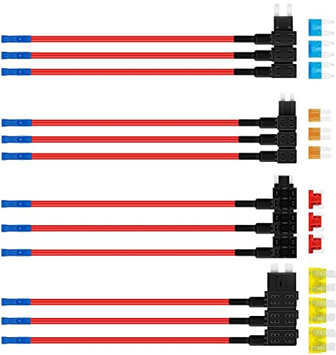 12 Pezzi Fusibili Per Auto, 4 Tipologie Ato/Atc/Atm/Apm, Standard/Mini/Micro 2/Basso Profilo Ladro Di Corrente Auto, Con Fusibile Per Auto