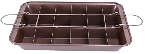 Oikabio with Dividers, 18-Cavity and 31X20cm, Non-Stick Divided Tin for Baking/Cut Tray