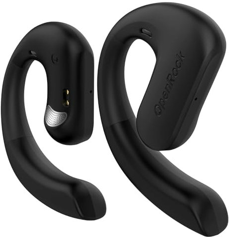 OpenRock S Casque à conduction d'air ouvert avec arceau Bluetooth 5.3 sans fil, 60 heures d'autonomie, basses profondes, étanchéité IPX5, microphone ENC intégré, casque de sport pour la course à pied