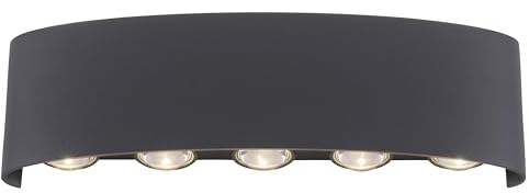 Paul Neuhaus LED Wandlampe 10 flammig anthrazit farbig Außenlampe Innenlampe dekorativ, Anthrazit (9489-13)