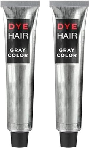 Qklovni Silbergraue Haarfärbecreme Haarcreme modische permanente Haarfärbemittel hellgrau silberfarben verschiedene silberfarbene Farbtöne metallische Silberhaarfarbe permanent Unisex (2 Stück)