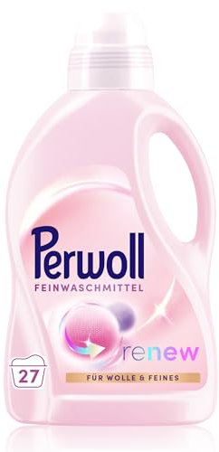 Perwoll Wolle & Feines Waschmittel (27 Waschladungen), Feinwaschmittel reinigt sanft, glättet und erneuert Fasern & verhindert Knötchen, mit Dreifach-Renew-Technologie