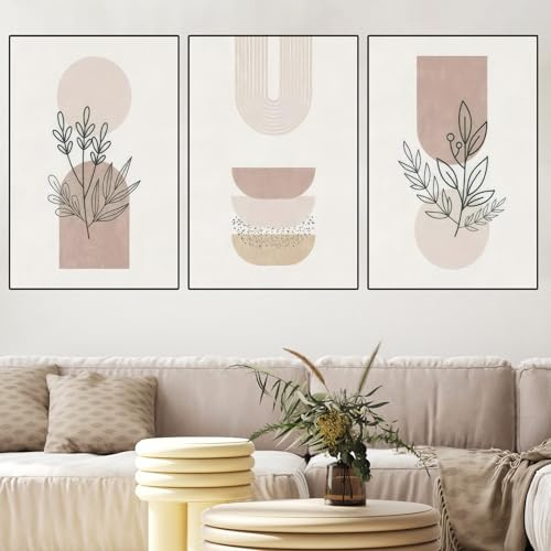 Cuadros abstractos en lienzo, cuadros modernos con flores impresiones artísticas en lienzo, cuadros de pared estilo bohemio, para sala de estar, dormitorio, sin marco (A, 3 x 40 x 60 cm)