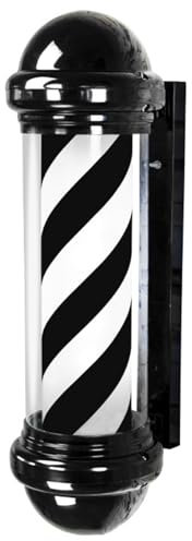 YIQIYOU Poste de Barbero Rojo Azul Giratorio Barber Pole, Montaje en Pared Luz giratoria de peluquería LED Barber Sign Rotary Illuminating Pole - 75x30x21cm(Colorear:A2)
