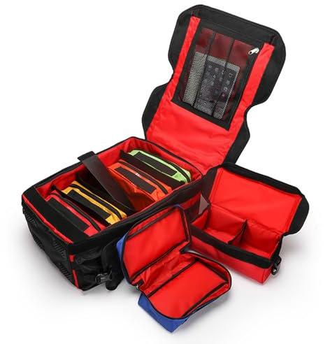 Joyfitness Erste-Hilfe-Tasche, leer, Notfalltasche für Ersthelfer, wasserdicht, mit Mehreren Taschen für Zuhause, Reisen, Auto, Camping, Wandern, Schule, Organizer