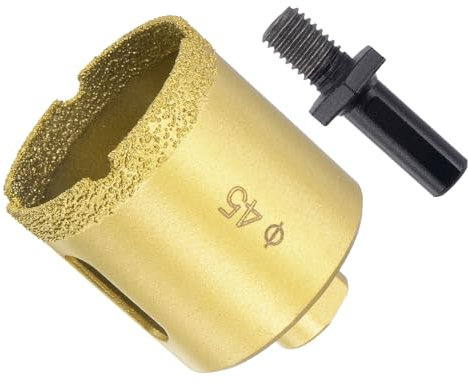 CoCud Diamond Drill Bits Set, 45mm Cutting Diameter, Brazed Diamond Core Drill Bits with M10 Arbor Adapter - (Applications: for Tile Ceramic Marble Stone Glass)