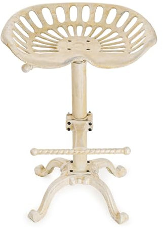 Sungmor Rustikaler Gusseisen-Traktorsitz-Barhocker, industrieller Bauernhaus-Metall-Barstuhl, Thekenhöhe verstellbar, drehbar, Küche, Frühstück, Barhocker, Outdoor-Grillhocker, 66 bis 86 cm Höhe