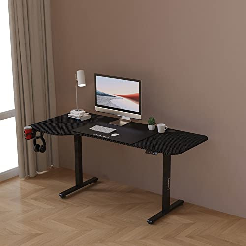pro.tec Höhenverstellbarer Schreibtisch Stryn 160x75cm elektrischer Schreibtisch Stehtisch Arbeitstisch mit Höhe von 72-117 cm Memory-Funktion schwarz