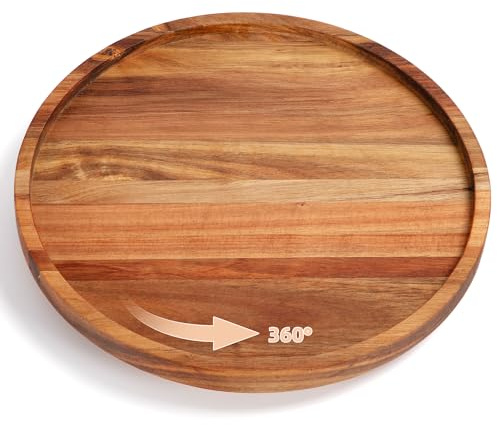 E-ROOM TREND Lazy Susan Madera de Acacia con Rotación de 360°
