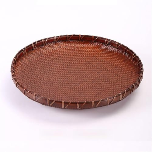 Fruteros de Cocina Cesta de frutas de bambú, cestas redondas de pan tejidas a mano for servir, cesta de frutas tejida, cesta de mimbre for servir for jardín, comedor diario Cesta de Frutas(L)