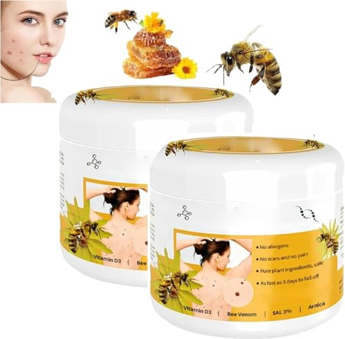 Creme Venin d'abeille réparatrice, Crème Hydratante, Crème anti-verrues et anti-taches, Crème de Traitement pour Tous Les Types de Peau (3)