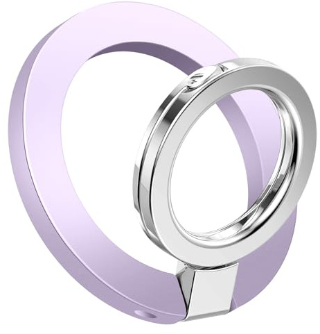 GVIEWIN Magnetischer Handy-Ringhalter, kompatibel mit MagSafe Phone Grip mit Ständer magnetischer Ring-Ständer für iPhone 17 Pro Max/16/15/14/13 Serie/andere Smartphone (Lichtlila)