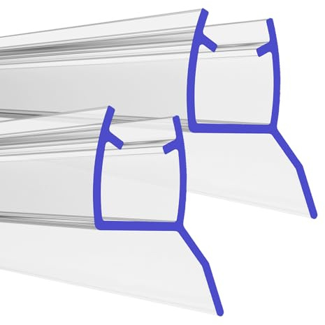 PRIOstahl Duschdichtung Dichtung mit Gummilippe Dichtungsprofil - 2 x Transparente Duschtürdichtung für Glasstärke: 6 mm Länge: 1 Meter Wasserabweiser für Duschtüren Glastüren Duschwand Bad