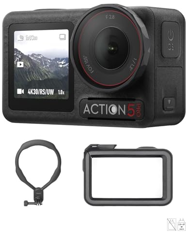 DJI Osmo Action 5 Pro Neck Mount Filming Combo, 4K Action Camera | Hands-Free Recording With 4hrs Extended Battery Life, Stabilization, 1/1.3″ Sensor, Ideal for Fishing and Family Trips
