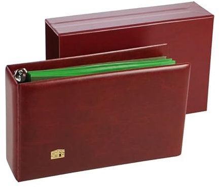 SAFE 882-6 Álbum con mecanismo de planchado de 2 anillas sin contenido, con caja protectora (burdeos), 250 x 150 x 68 mm