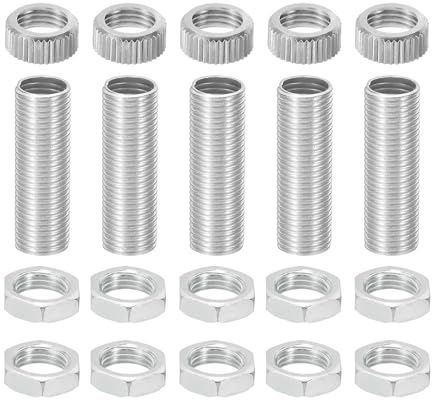sourcing map Kit de accesorios de lámpara G4, conector de rosca M10 x 30 mm con tuercas hexagonales, tapas de enchufe para enchufe de bombilla G4, paquete de 5