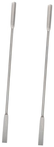BELLIFFY Spatola Micro Spoon in Acciaio Inossidabile 304, Set 2 Pezzi, Cucchiaio a Forma Di u e Spatola Piatta Per Micro Campionamento e Miscelazione, Strumenti Per Laboratorio e Attività Scientifiche