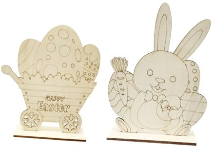 Zerodeko Osterschmuck-Set Heimdekoration Holzornament für Osterpartys
