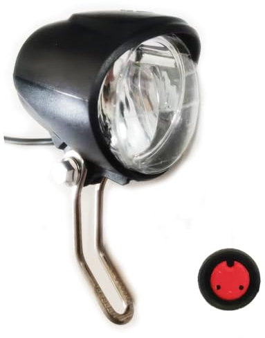 NULKOMMA Electric Bike Headlight for Night Riding LED Front Light Suitable for 24V 36V 48V Battery Controller Waterproof 2-pin Female Connector LED Light for E-Bike Scooter