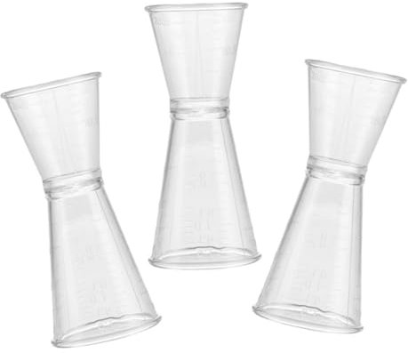 HOLIDYOYO 3stücke Teiliges Wiederverwendbarer Doppelter Kunststoff Messbecher Jigger Für Cocktails Und Spirituosen Transparent Präzises Getränkemessen Für Bar Party Zuhause Und Professionell