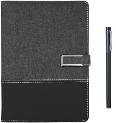 Mavaol Smart Pen + A5 Leather Notebook Lined Journal Planner+Writing Board Real-time Sync for Digitizing Use with APP Voice-to-Text/Offline Storage/AI Function/Sharing (Black)