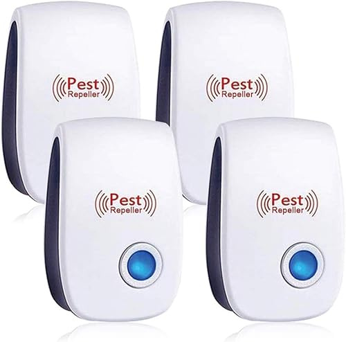 Répulsif Ultrasonique pour Souris 4 Pack,Ultrason Anti Moustique,Anti-Rats, Efficace Contre Les Souris et Les Rats,Fourmis Araignées Moustiques,Répulsif Ultrason Anti-Rongeurs Insectes