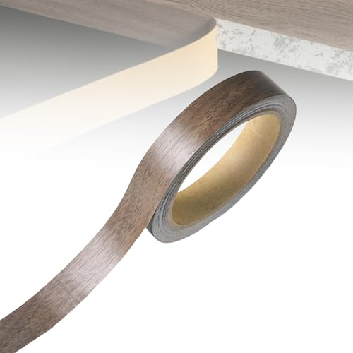 GIONAR Ruban adhésif effet bois PVC pour meubles de cuisine, armoires, tiroirs, bureaux, étagères - 18 mm x 10 m - Marron