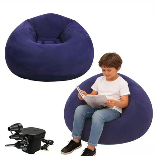 Sedie gonfiabili gonfiabili per adulti, pieghevoli, con pompa ad aria elettrica, per camera da letto, soggiorno, campeggio all'aperto, confezione da 2