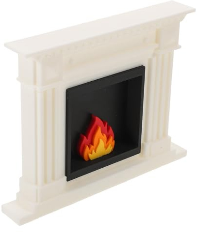 HIAKDOFT Cheminée Miniature pour Maison de Poupée Blanche Grosse Taille Décoration Micro-Paysage Vintage Accessoire de Cheminée Réaliste pour Mobilier de Noël et Diorama