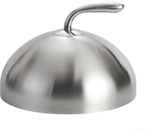 Tapa redonda de acero inoxidable para carne de 28 cm, para sartén Teppanyaki, sartén para freír, utensilios de cocina de retención de calor (plateado)