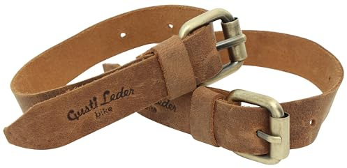 Gusti protettore per Pantaloni in Pelle - Tony R. Set di 2 Cinghie per Bicicletta Regolabili in 5 direzioni Marrone Vintage