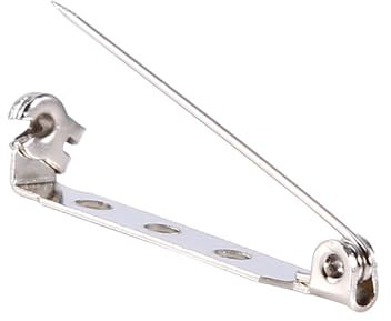 FTVOGUE 50 Stücke Sicherheitsnadeln Bar Pins Brosche Sperren Zurück Sicherheit Fangen Rollen DIY Brosche Handwerk 20 25 32 38mm Silber(32mm)