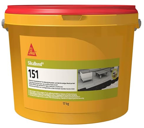 SIKA - Parkettkleber - SikaBond-151 - Braun - 17kg | Verarbeitungsfertiger Parkettkleber - Für Fußbodenheizung geeignet - Lösemittelfrei - Hohe Klebkraft