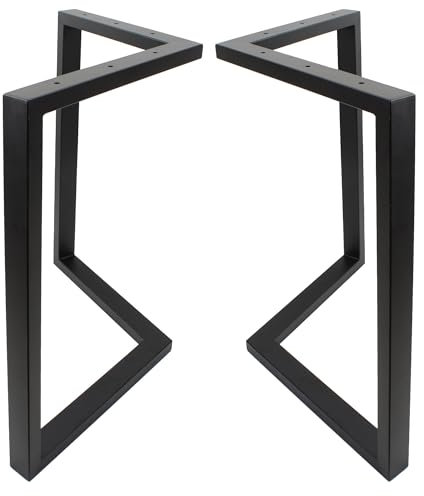 Natural Goods Berlin 2X Tisch-Kufen Arrow | Schwerlast Gestell aus Metall | Möbel- stabil | Beine für Esstisch & Schreibtisch | Füße in Schwarz | 70x72 cm