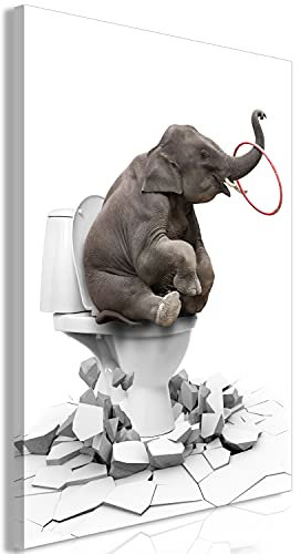murando - Wandbilder Elefant 30x45 cm 1 tlg - Wand Deko Vlies Leinwand Bilder Groß Wanddeko Wohnzimmer Schlafzimmer Kunstdrucke - Tiere Abstrakt Zirkus Toilette Lustiges g-C-0277-b-a