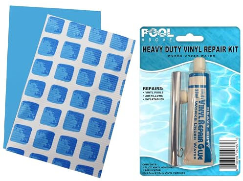 Pool Above Repair kit for Above-Ground Swimming Pool Liner | Vinyl Repair Patch for Inflatable Swimming Pool | Heavy Duty 5.5 inch x 8.5 inch Pool Patch Repair kit