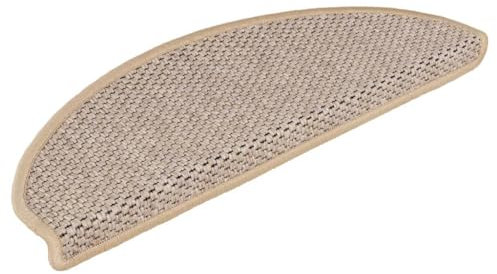 vidaXL Treppenmatten 15 STK., Stufenmatten Selbstklebend, Treppenteppich in Sisal-Optik, Treppenstufenmatte Treppenschutz, 65x21x4cm Hellbeige