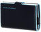 PIQUADRO Portacarte di credito quadrato blu in pelle 10 cm