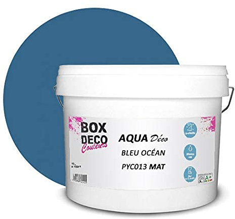 Pintura de pared acrílica con aspecto mate Aqua Déco - 10 l/100 m², color azul océano