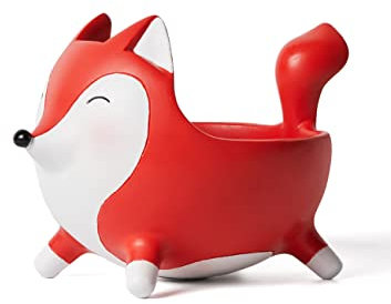 SEINHIJO Plato de Caramelos Dulces Tarro de Galletas Zorro Escultura Decorativa Modern Figura Arte Animal Regalo Interior Estatua Resina 20cm