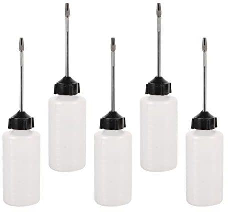 EXCEART 5pcs Oil Can Plastic Oil Bottles Sewing Machine Drop Bottles Pointed Nozzle for Refillable Dispenser